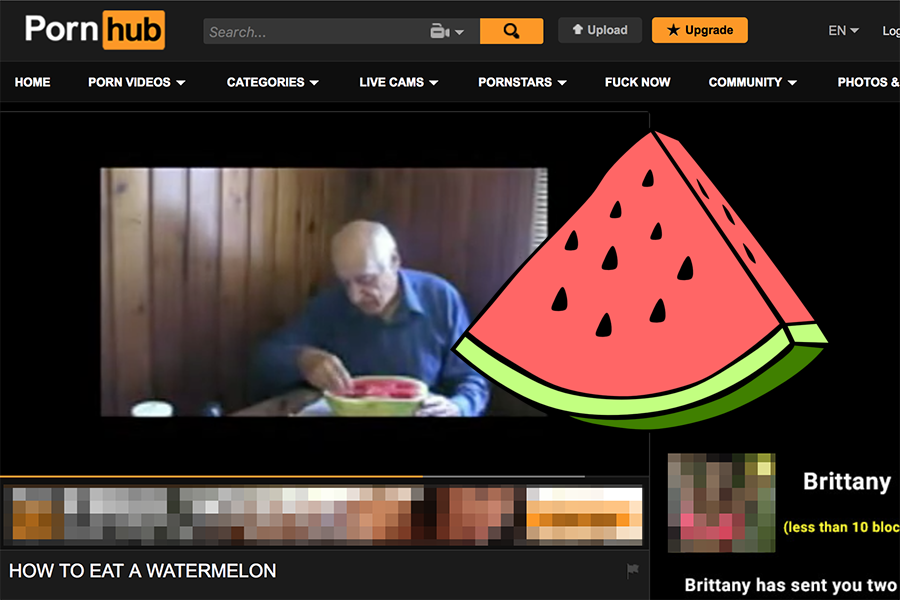 Year old eats watermellon with