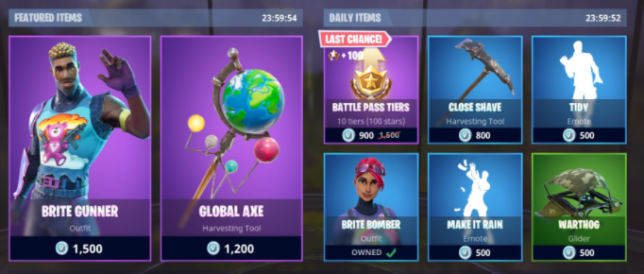 Fortnite item shop