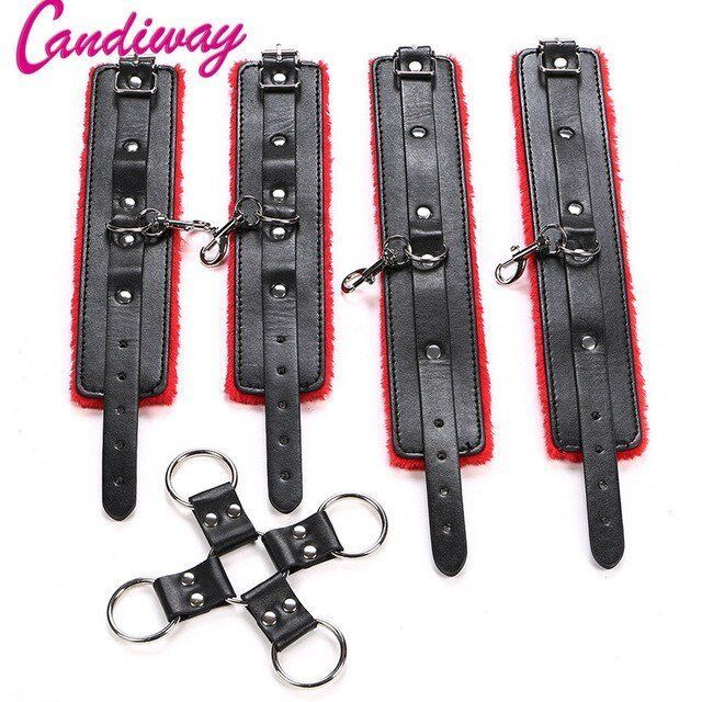 Sex restraints wrist bondage double buckle