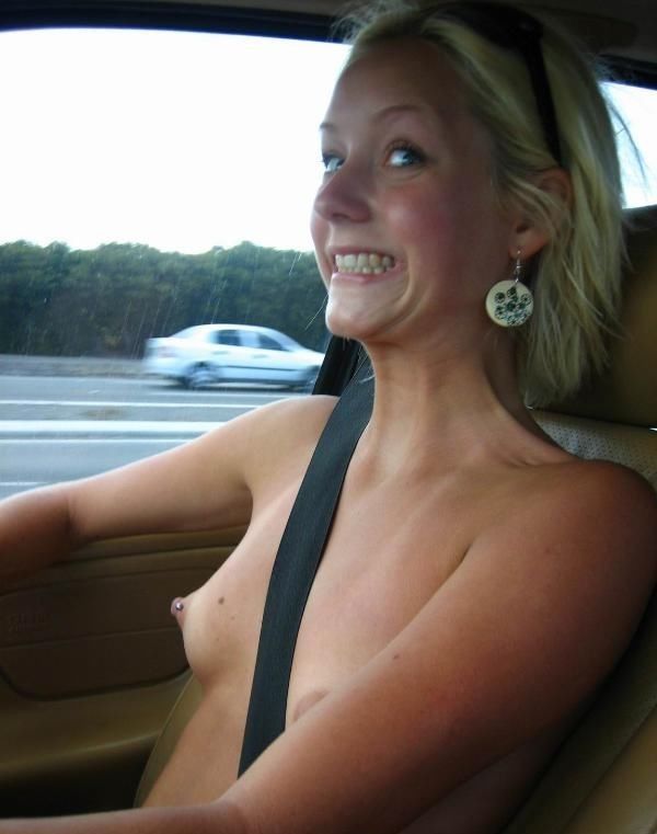 best of Naked young women driving Cars