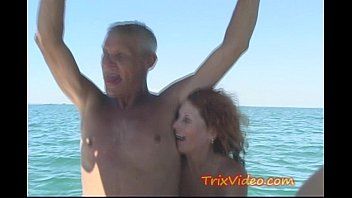 Nudist beach father and daughter