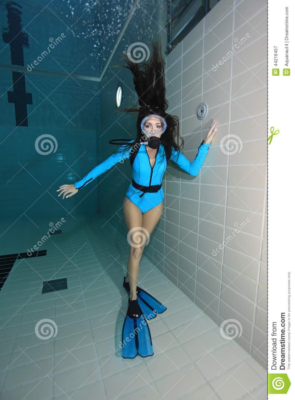 Scuba girl in bathing suit