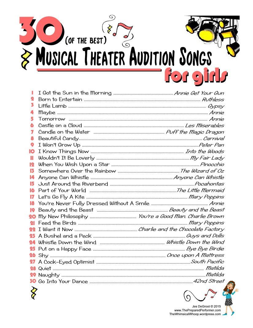 Crystal reccomend Teen theater song recommendations Teen